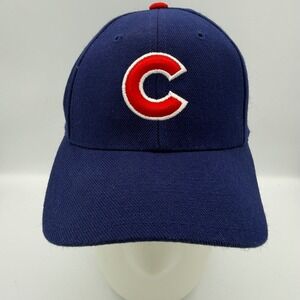 VTG Puma Chicago Cubs Hat Mens Navy Blue MLB Snapback Baseball Cap wool blend